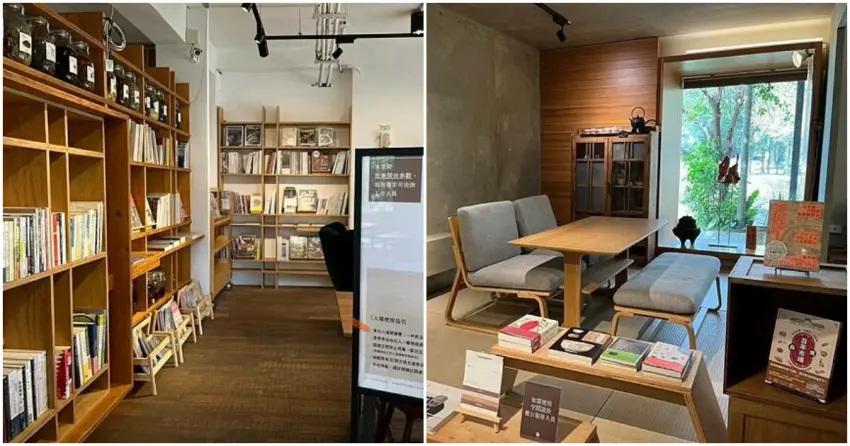 ▲坐在「或者書店」內，能望見窗外的滿滿綠意，閱讀氛圍相當療癒。