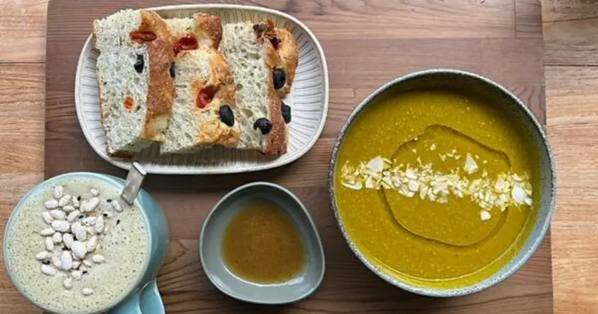 ▲「或者書店」二樓為蔬食咖啡廳空間，提供精緻料理與甜點，兼顧美味與營養。