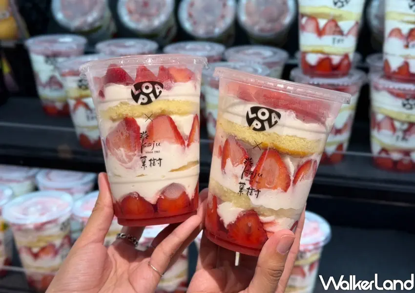 ▲LOPIA台中漢神洲際限定草莓聖代特價128元，杯中堆滿大量新鮮草莓與鮮奶油，是每日限量的超人氣甜點。(攝影：鄭雅之)