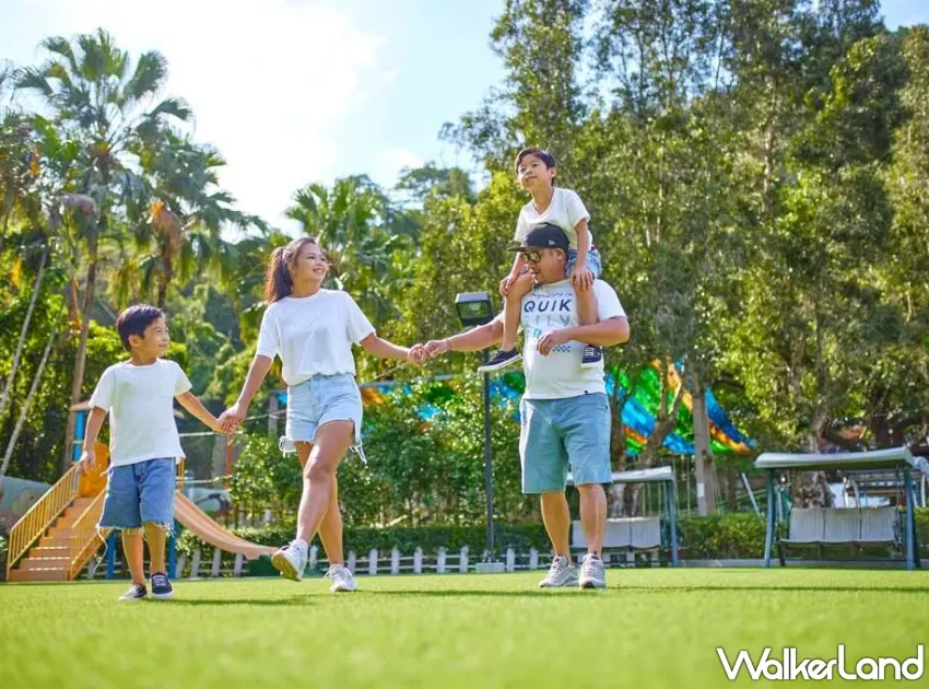 ▲馬武督渡假村擁有廣大的綠意草皮，非常適合親子共同奔跑、享受大自然的陽光活力。圖／統一渡假村提供；窩客島整理