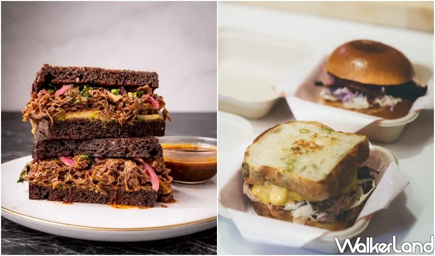 ▲Missgrumpy酸明治辣可可慢燉牛，自製可可酸種麵包搭配耗時燉煮的牛肉，是台北麵包祭必買的職人麵包。