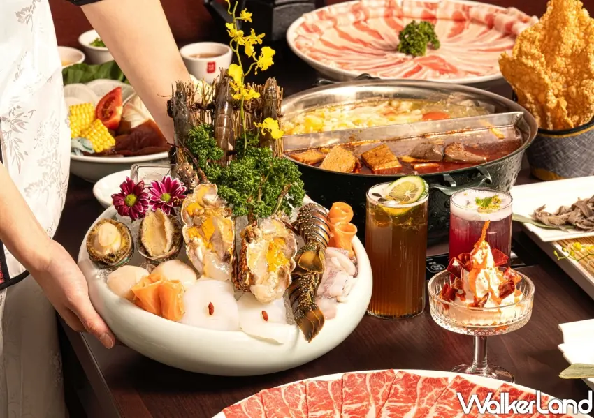 ▲海鮮控尖叫!鼎王信義ATT店限定龍蝦海饌盛宴,豪邁放入整隻Q彈大龍蝦、干貝與鮑魚,挑戰信義區輕奢火鍋市場。