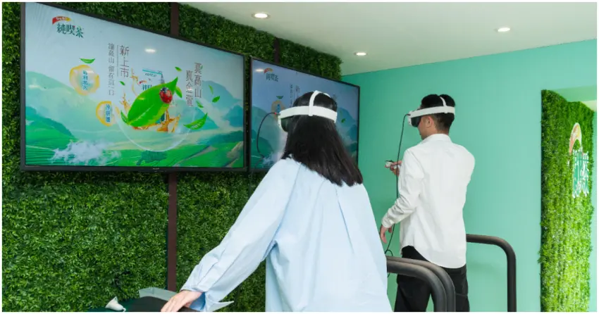 ▲金萱青茶結合五感體驗與VR科技,帶你穿越高山茶園