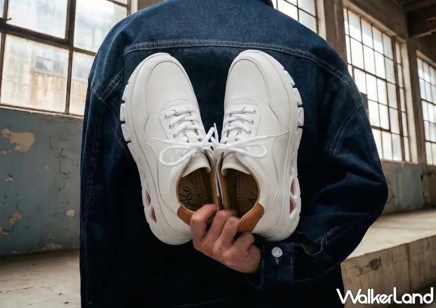 ▲男性鞋款以經典簡約白呈現，透過工業風場景展現俐落的中性帥氣感。 圖／ASO阿瘦皮鞋提供；窩客島整理