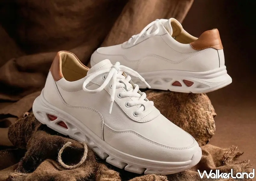 ▲近距離呈現男款皮革細節，大地色系的層次感讓白鞋更顯精品工藝。 圖／ASO阿瘦皮鞋提供；窩客島整理