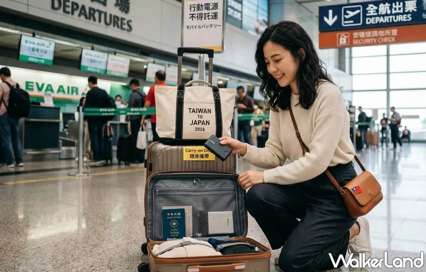 ▲旅客在機場整理行李,仔細檢查隨身物品,確保符合搭機規定。 / 圖:AI生成、窩客島整理