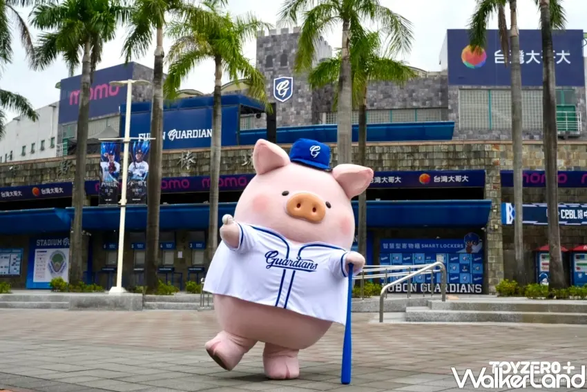 ▲罐頭豬LuLu擔任富邦悍將開球嘉賓並舉辦見面會,粉絲可近距離互動。