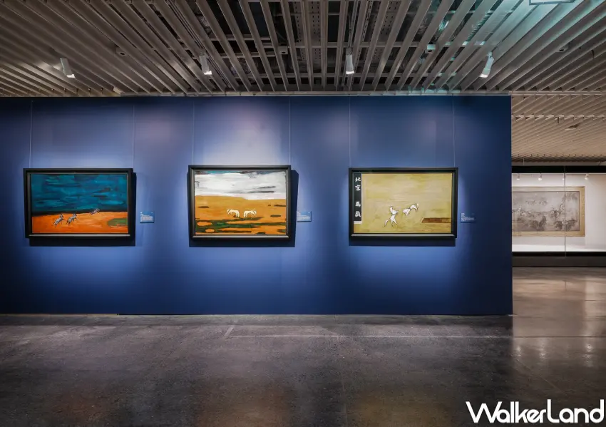 ▲國立歷史博物館二樓展區「馳騁」特展，展區可以看到立體雕塑、水墨畫，以及呈現常玉以馬為主題的六件作品。