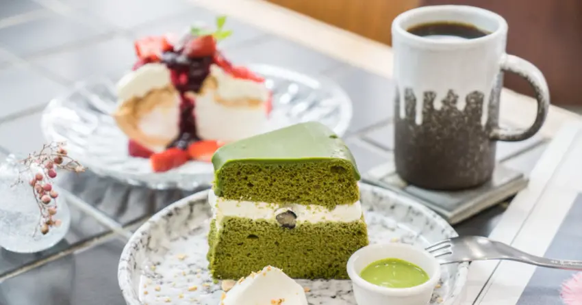 ▲「Ten Ten Den Den」甜點精緻細膩，小山園抹茶戚風蛋糕茶香濃郁，抹茶控必點。