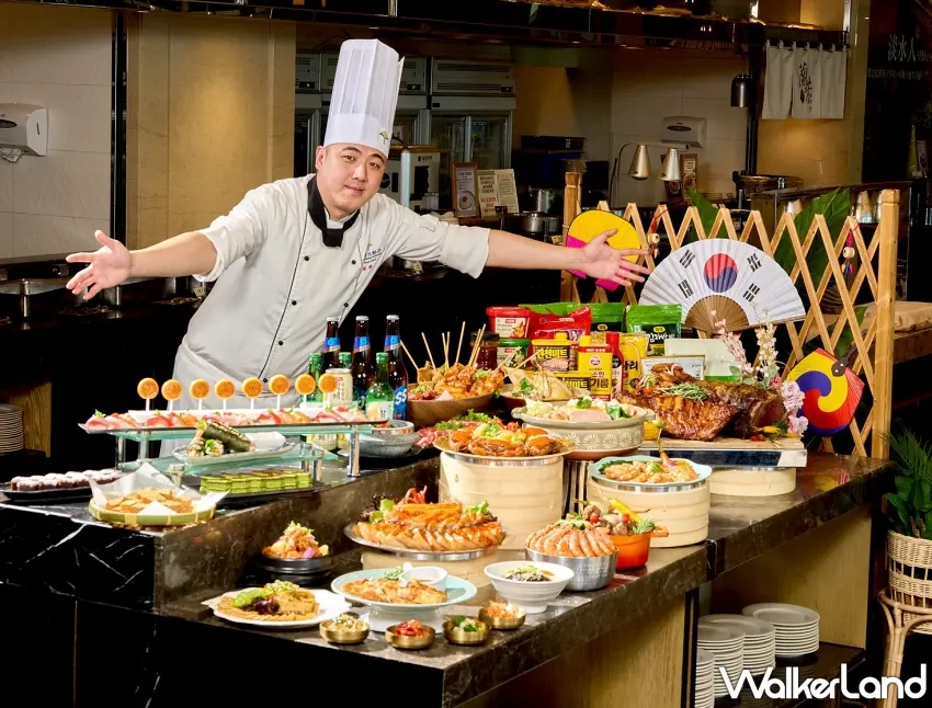 ▲福容淡水漁碼店田園西餐廳推出韓國美食節自助百匯，並結合Live演唱，營造熱鬧歡愉的節慶氛圍。圖／福容淡水漁碼店提供；窩客島編輯李維唐整理