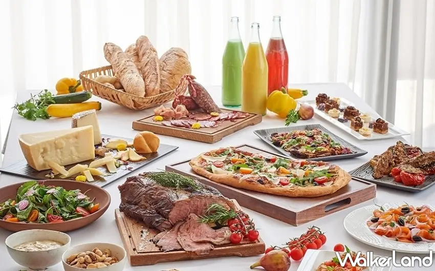 ▲「GMT義大利餐廳」於母親節週末推出半自助式早午餐，主菜涵蓋舒肥竹炭牛小排與香草焗龍蝦等多樣頂級義式料理 。圖／台北美福大飯店提供；窩客島編輯李維唐整理