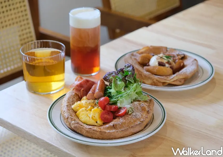 ▲豐富的芙香家早餐盤與甜口味鬆餅交錯搭配，250元起的親民價格成為大安區老店新話題。(攝影：鄭雅之)