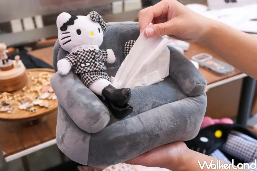 ▲7-ELEVEN三麗鷗長腿KITTY以修長比例與多變穿搭亮相，打造日常也能使用的收藏系列。（攝影：張人尹）