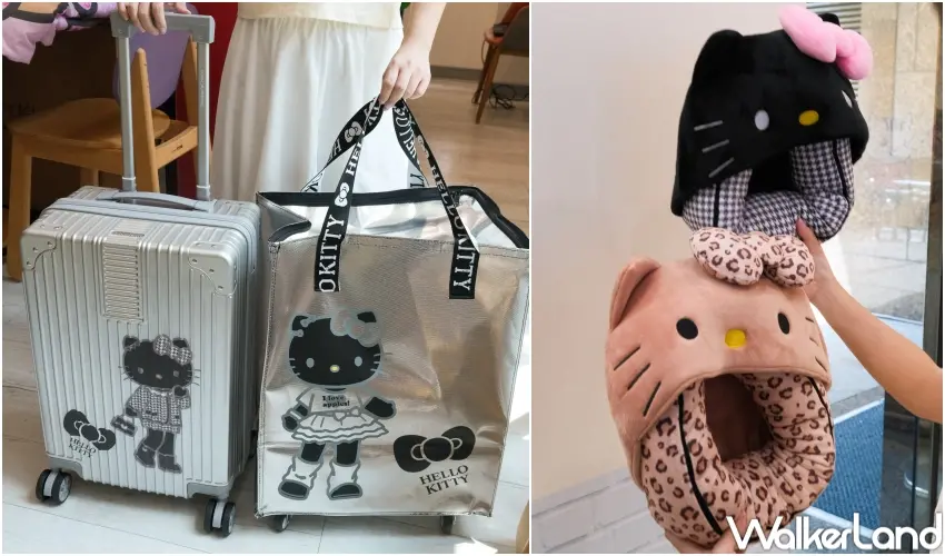 ▲7-ELEVEN三麗鷗旅行系列包含行李箱與收納袋等商品，打造完整出遊裝備組合。（攝影：張人尹）