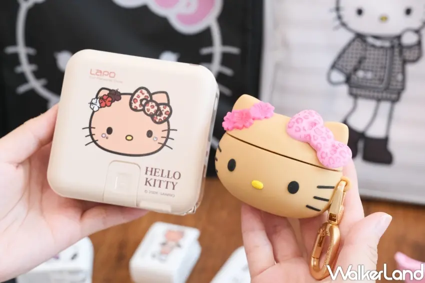 ▲7-ELEVEN三麗鷗長腿KITTY推出手機殼與手機支架等3C周邊，讓粉絲日常使用更便利。（攝影：張人尹）