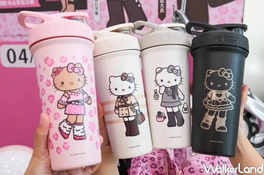 ▲7-ELEVEN攜手三麗鷗推出長腿KITTY全店精品集點，造型保溫杯必收。（攝影：張人尹）