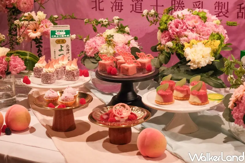 ▲旭集春漾花實季主打5款日系甜點，融合四葉乳業乳源與職人技藝，讓粉絲一次品嚐多層次甜點風味。（攝影：張人尹）