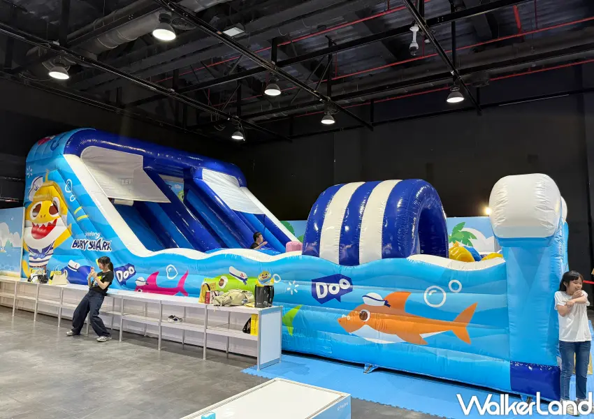 ▲台北Baby Shark守護海洋大冒險展覽即日起至6/21在士林科教館登場。(攝影：鄭亦庭)