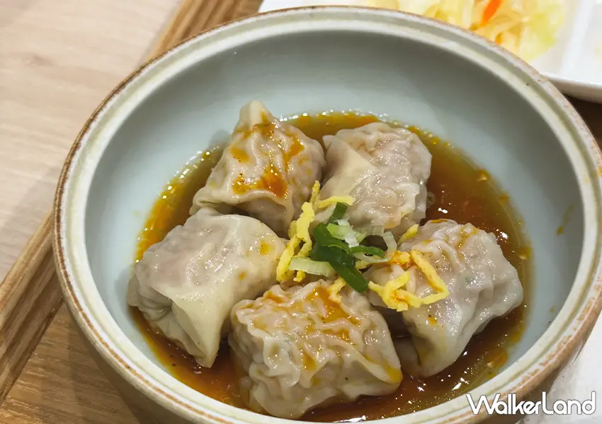 ▲中山站美食「李掌櫃功夫製麵」推薦菜單：紅油抄手（攝影：蕭芷琳）