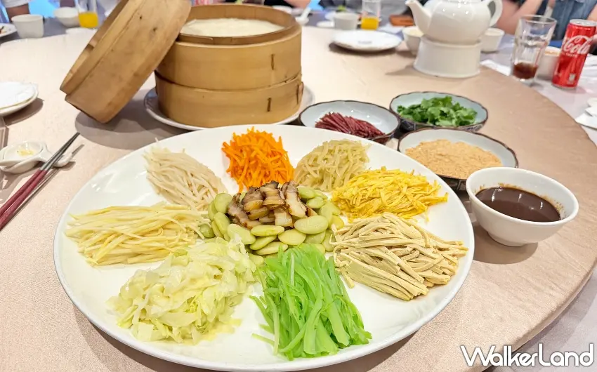 ▲點水樓潤餅（期間限定）：這款為清明節氣設計的限定料理，除傳統寓意外，特別加入金華火腿與特製燻肉增加層次感 。圖／窩客島編輯李維唐拍攝