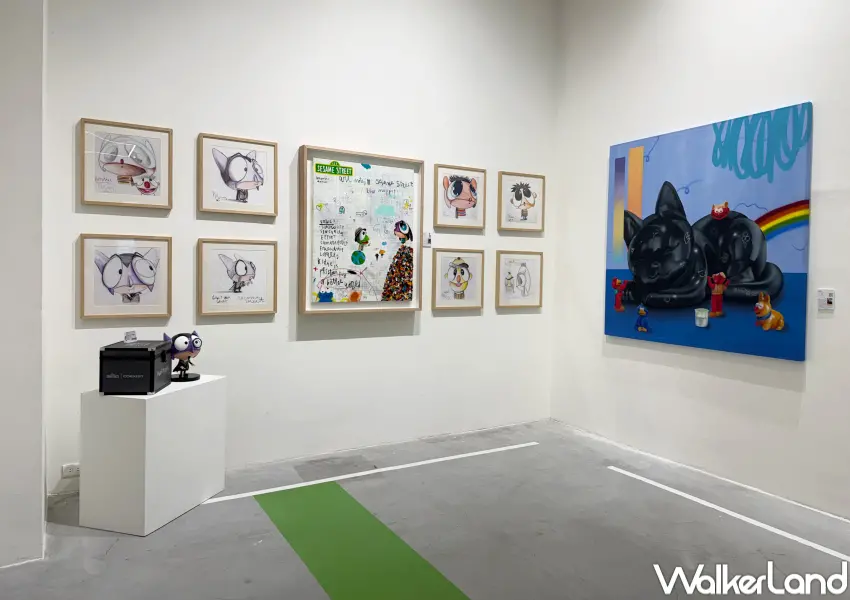 ▲台北芝麻街特展集結24位來自全球的當代藝術家，創作進行角色二創作品。(攝影：鄭亦庭)