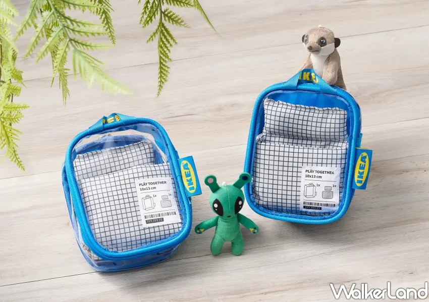 ▲造型娃包內含迷你枕頭與棉被組，是曬娃族的穿搭首選。