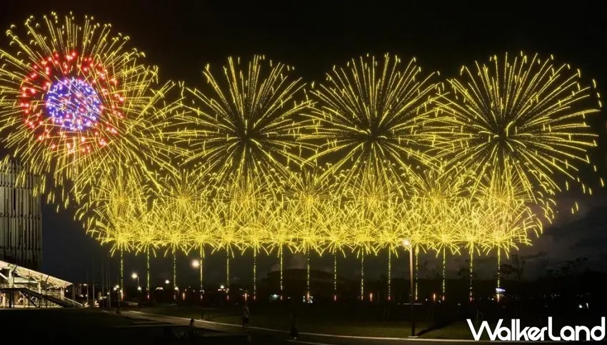 ▲施放超過2500發的高空煙火。設計上特別採用迷人花型，搭配高低層次落差的層疊效果，成為三鶯地區最受矚目的夜間亮點。