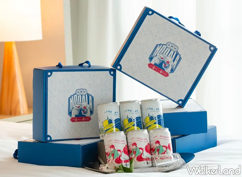 ▲自4月20日起，入住澎澄飯店行館以上房型更加贈限定啤酒禮盒，禮盒內含兩款啤酒各一罐及限定款台灣143啤酒杯二個 。圖／澎澄飯店提供；窩客島編輯李維唐整理