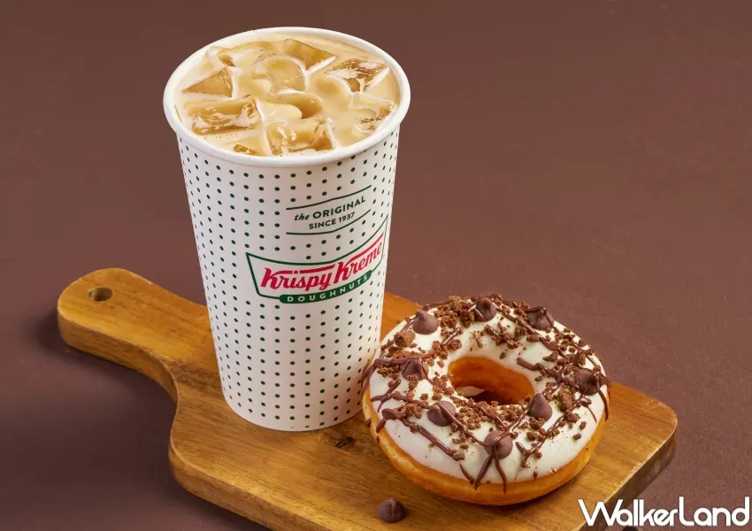 ▲Krispy Kreme以榛果可可與抹茶三種風味設計甜甜圈，讓粉絲一次品嚐多層次巧克力口感。