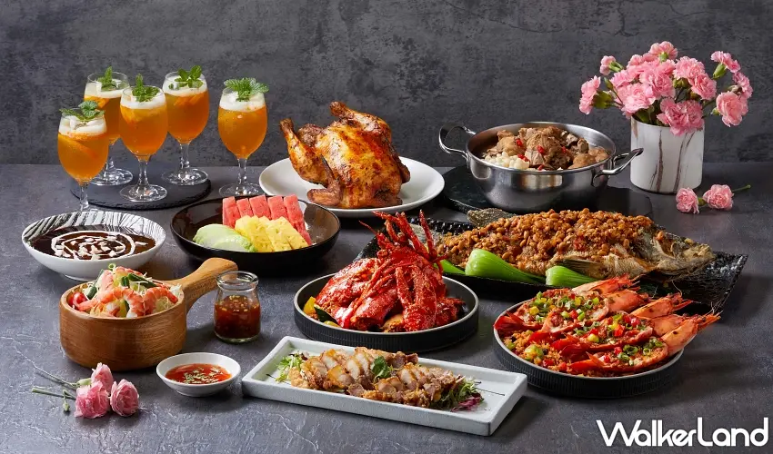 ▲「Asia49亞洲料理及酒廊」推出母親節限定的南洋風味五人合菜，豐美飽足，傳遞感謝媽咪的滿滿心意 。 圖／Mega50餐飲及宴會提供；窩客島編輯李維唐整理