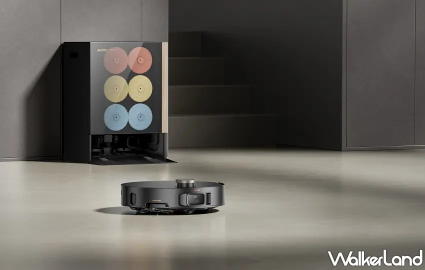 ▲MOVA S70 Ultra Roller 極薄滾筒掃拖機器人，具備 9cm 超薄機身與 HydroForce™ 深壓活水技術，讓日常清潔更高效優雅。圖／恆隆行提供；窩客島編輯李維唐整理