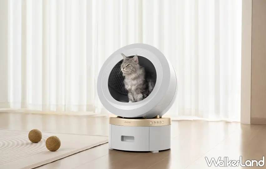 ▲MOVA LR10 Prime 貓砂機擁有 110L 超大活動空間，獨家雙艙淨味技術能有效分解異味，為毛孩提供五星級如廁體驗。圖／恆隆行提供；窩客島編輯李維唐整理