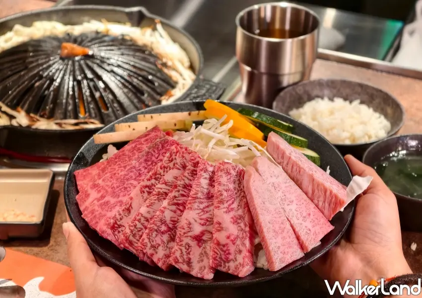 ▲分量誠意十足的A5和牛拼盤套餐，匯集多種頂級部位肉質，是單人燒肉界極具競爭力的必吃名單。(攝影：鄭雅之)