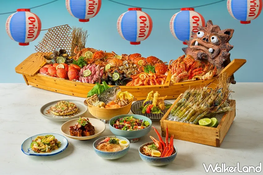 ▲敘日全日餐廳本季主打沖繩海鮮季，不僅有多款主廚親自研發的沖繩風味料理，並可享用泰國蝦無限供應，活動期間每位賓客再加碼贈送蒜蓉蒸龍蝦乙份與每桌限定流心巧克力球甜點乙份，單筆消費滿3,000元再贈餐飲折價券 。圖／台北六福萬怡酒店提供；窩客島編輯李維唐整理