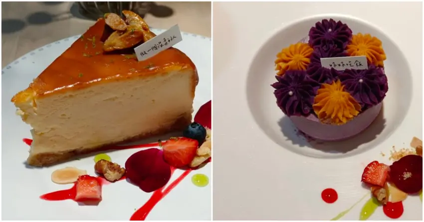 ▲店內甜點選擇豐富又相當精緻，從濃郁焦糖起士蛋糕到綿密的紫心地瓜慕斯，無一不讓人驚艷。