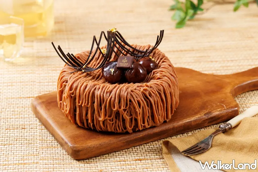 ▲「玄米栗子巴斯克」以北海道奶油乳酪為基底，融合玄米粉淡雅穀香與日本黃金栗子的自然甜潤，口感濃郁滑順溫潤，售價1200元 。圖／JR東日本大飯店台北提供；窩客島編輯李維唐整理