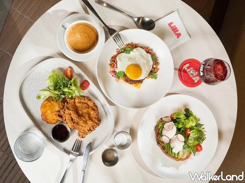 ▲LillA全新早午餐菜單集合了墨西哥手撕豬及薯餅、炸雞與比司吉等經典洛城風味。圖／LillA提供；窩客島編輯李維唐整理