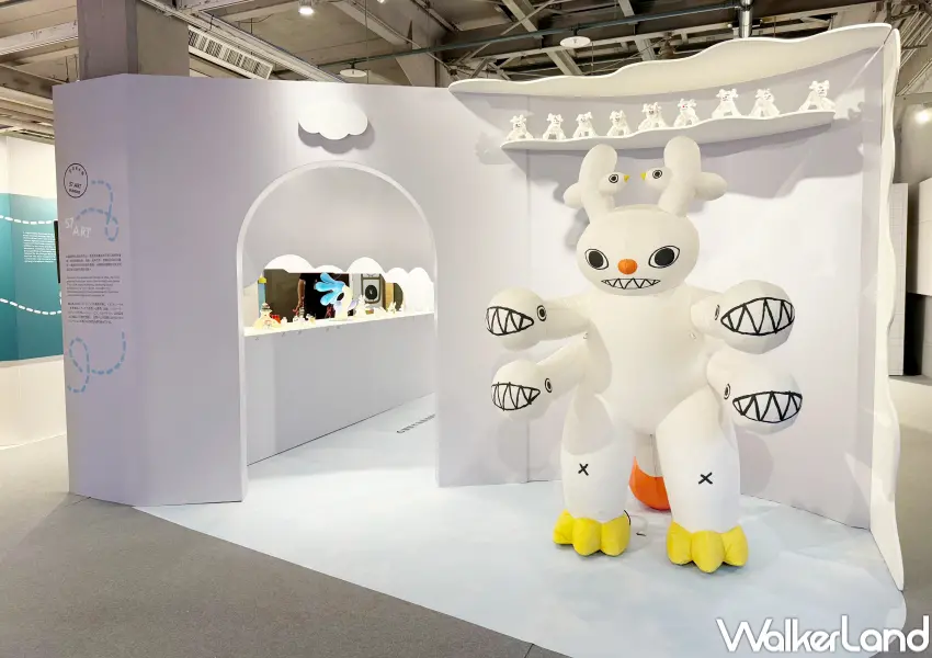 ▲華山展覽《城市失物招領所》集結11位台日藝術家，兩層樓空間充滿超可愛角色打卡點、周邊小物。(攝影：鄭亦庭)