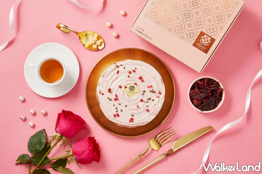 ▲選用屏東大花農場有機玫瑰花瓣醬製作，從淡雅花香到尾韻果甜讓人一口接一口 。圖／起士公爵提供；窩客島編輯李維唐整理