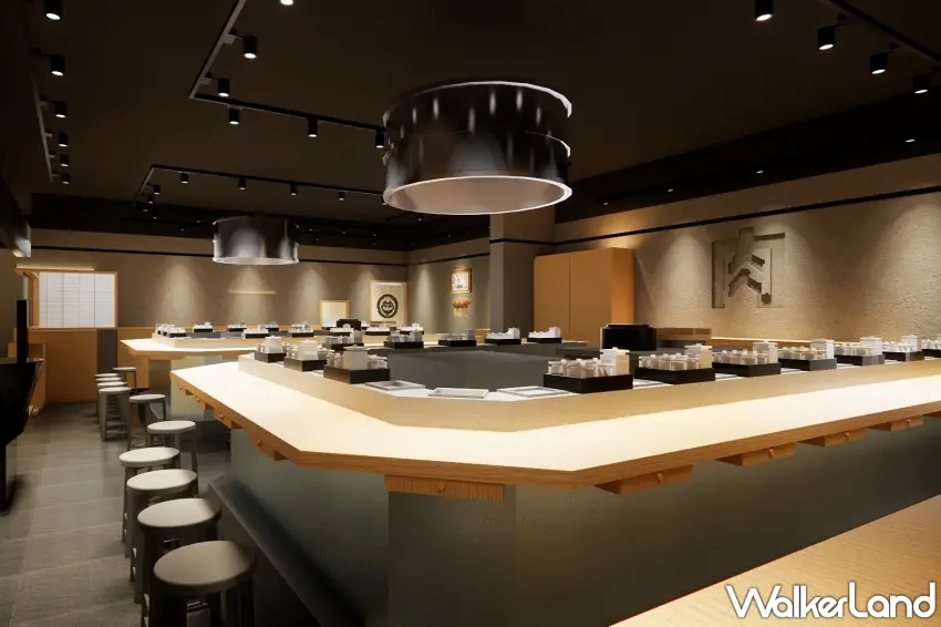 ▲店內裝潢採現代日式風格，開放式吧台設計讓消費者能近距離感受「現做現賣」的料理過程 。 圖／肉肉大米提供；窩客島編輯李維唐整理