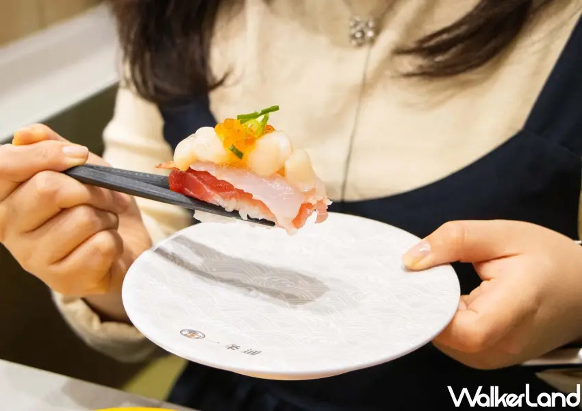 ▲料多到爆出來的黑鮪三鮮握壽司，滿滿鮮甜海鮮是黑鮪魚祭的超人氣亮點。