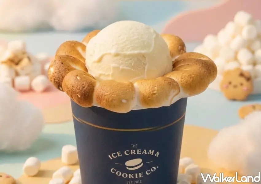 ▲The Ice Cream & Cookie Co.雲朵棉花糖以棉花糖圍繞杯口，打造花朵造型吸引粉絲拍照。