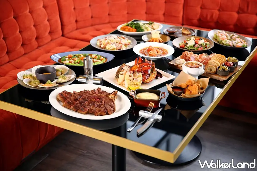 ▲INGE’S Bar & Grill首度針對聚餐需求推出平日晚間六人分享餐，集結海陸雙主餐與多款招牌前菜。圖／台北萬豪酒店提供；窩客島整理