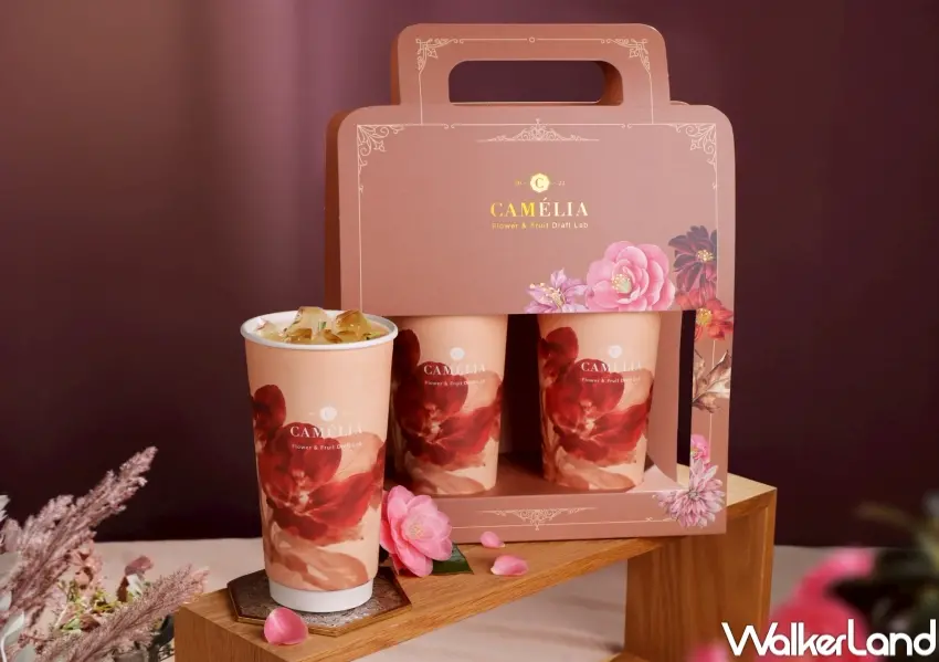 ▲CAMÉLIA 山茶花進駐漢神洲際，以120元起果茶與精品花果系飲品，成為近期台中手搖新話題。