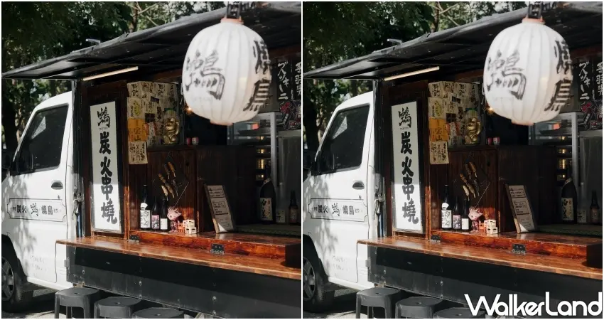 ▲「鵼 yakitori」日式炭火串燒餐車，職人本格派工法，市集限定和風漢堡風味。