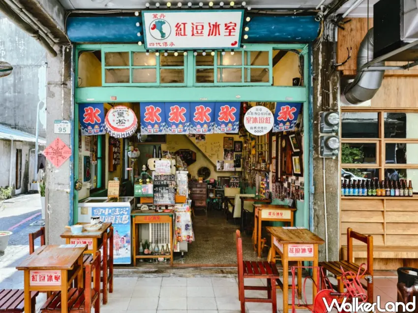 ▲「紅逗冰室」裝潢以 60、70 年代台灣古早柑仔店為主題。(美食好芃友提供)