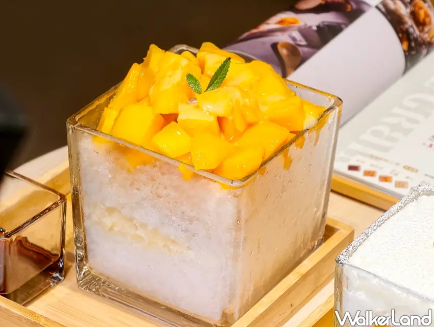 ▲「涼糧甜品」芒果季刨冰以細緻綿密的手工刨冰搭配香甜多汁的芒果果肉，入口清爽又帶濃郁果香。（攝影：楊婷雅）