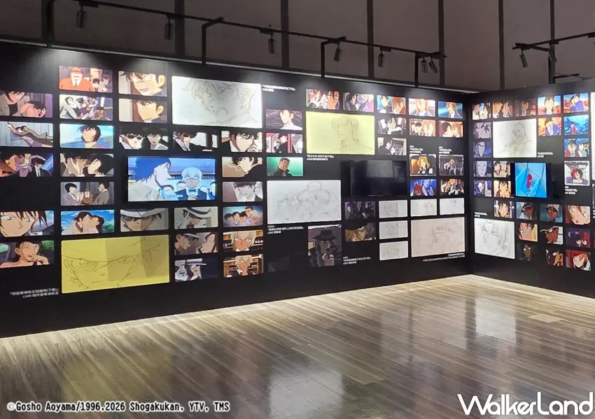 ▲名偵探柯南 TV動畫播放30週年紀念展公開角色設定稿與分鏡手稿,完整呈現動畫幕後製作細節。
