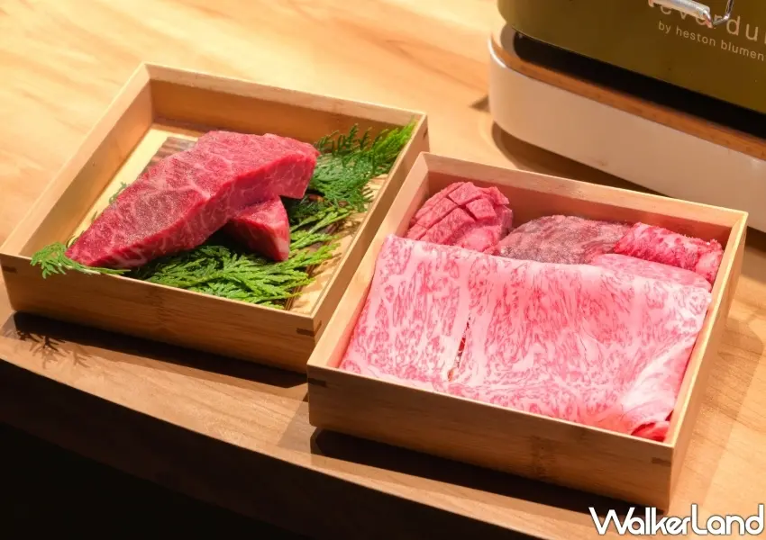 ▲「燒肉盛合」集結多種頂級部位,包含厚切牛舌與橫隔膜,職人會依照肉質特性調整調味,完美展現「澳洲M9+和牛」魅力。(攝影:鄭雅之)