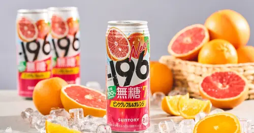 日本瘋搶！三得利-196葡萄柚柳橙新上市，無糖7%雙果實爆擊，全台超商這天起開喝。